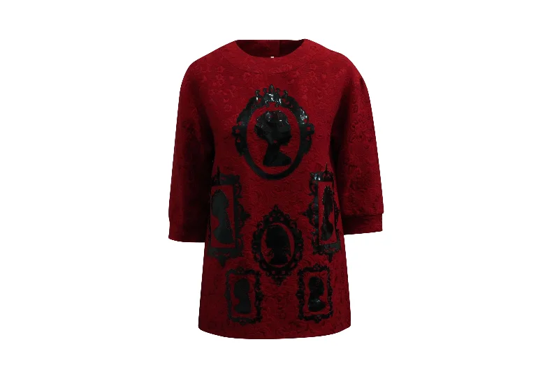 Dolce & Gabbana Printed Face Silhouette in Red Cotton