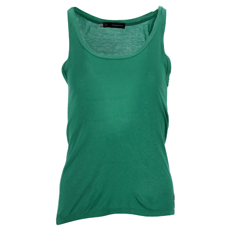 Dsquared2 Sleeveless Tank Top in Green Cotton