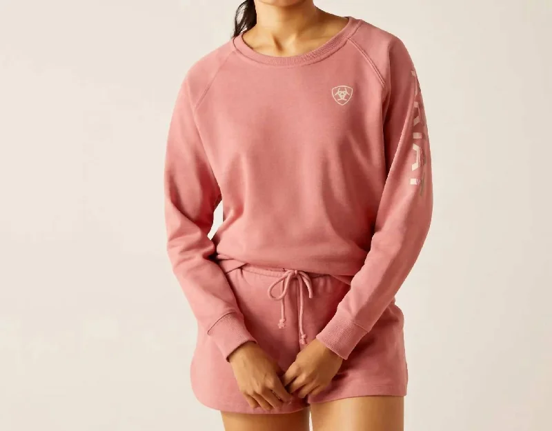 Logo Sweatshirt In Dusty Rose