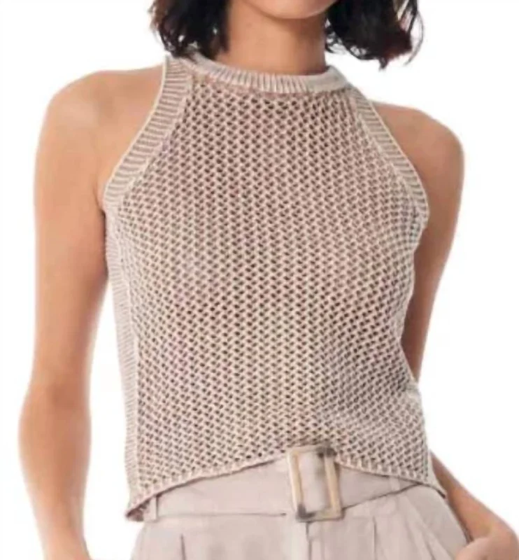 Shea Crochet Top In Mineral Wash Dune