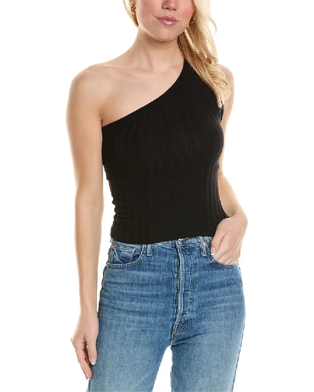 Stateside Farmboy Rib One-Shoulder Top