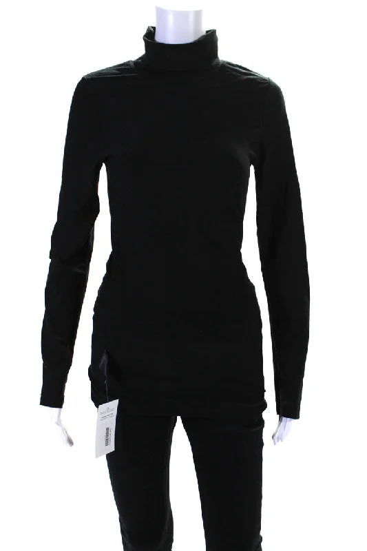 Vetements Womens Long Sleeve Inside Out Turtleneck Shirt Black