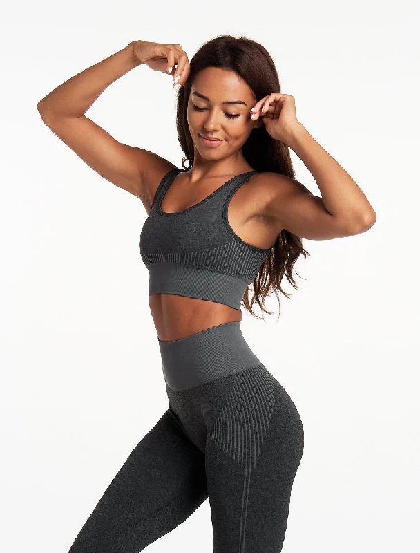 ADAPT Seamless Sports Bra - Black.Charcoal