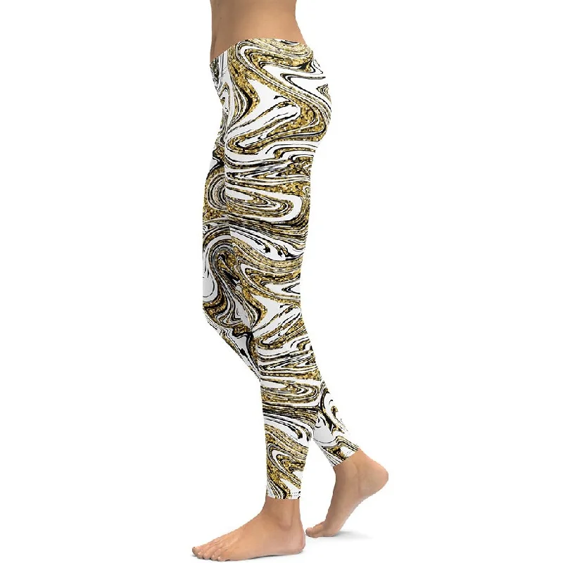 Glitter Print Marble Leggings