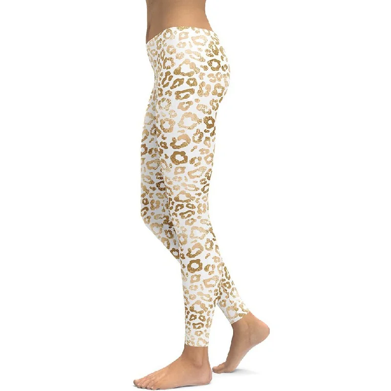 Golden Leopard Print Leggings