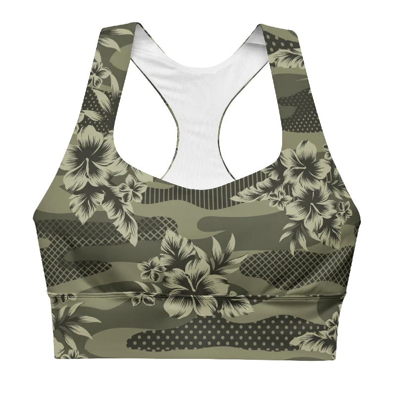 Hawaiian Camo Longline sports bra