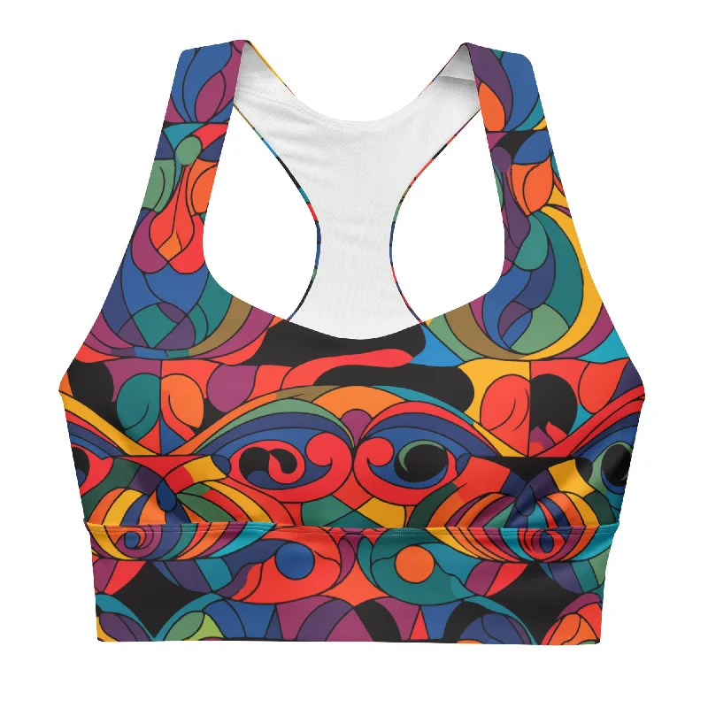 Kaleidoscopic Longline Sports Bra