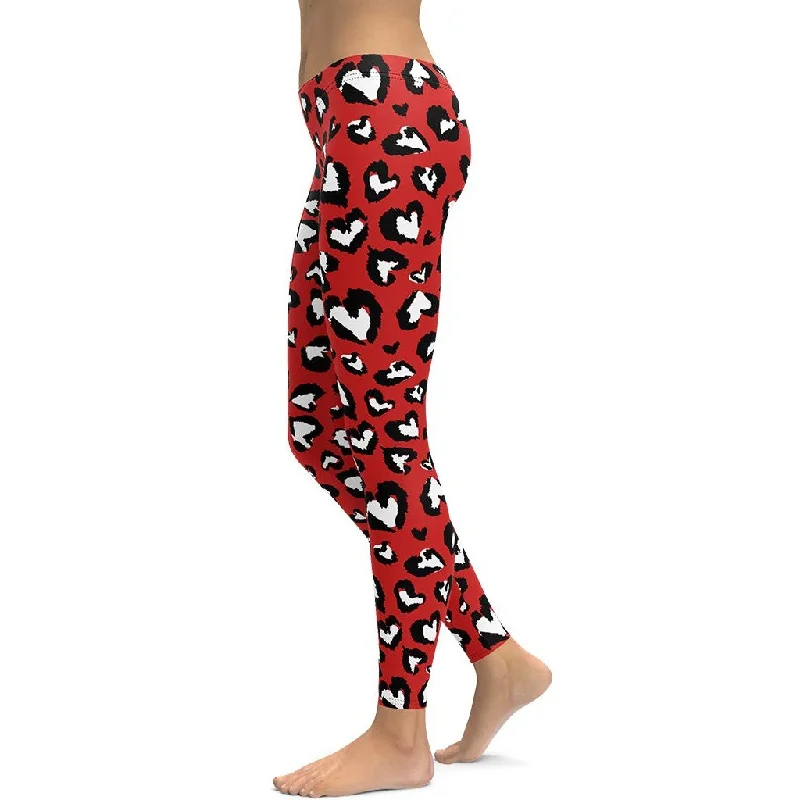 Leopard Hearts Leggings