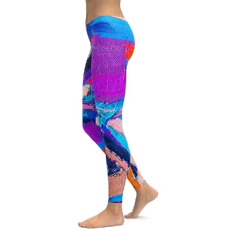 Oil Painting Canvas Leggings