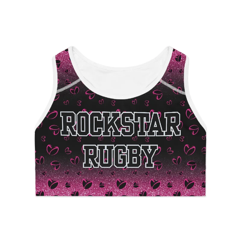 Pink Stardust & <3's Moisture Wicking Sports Bra