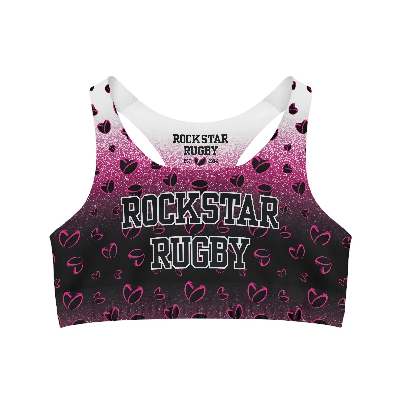 Pink Stardust & <3's Seamless Sports Bra